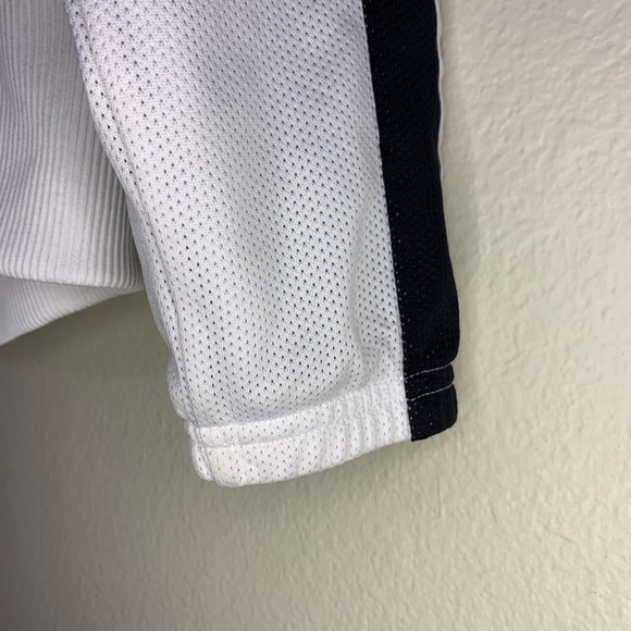 Adidas White Sporty Jacket with Black Trim Ladies Sz M - Picture 4 of 8